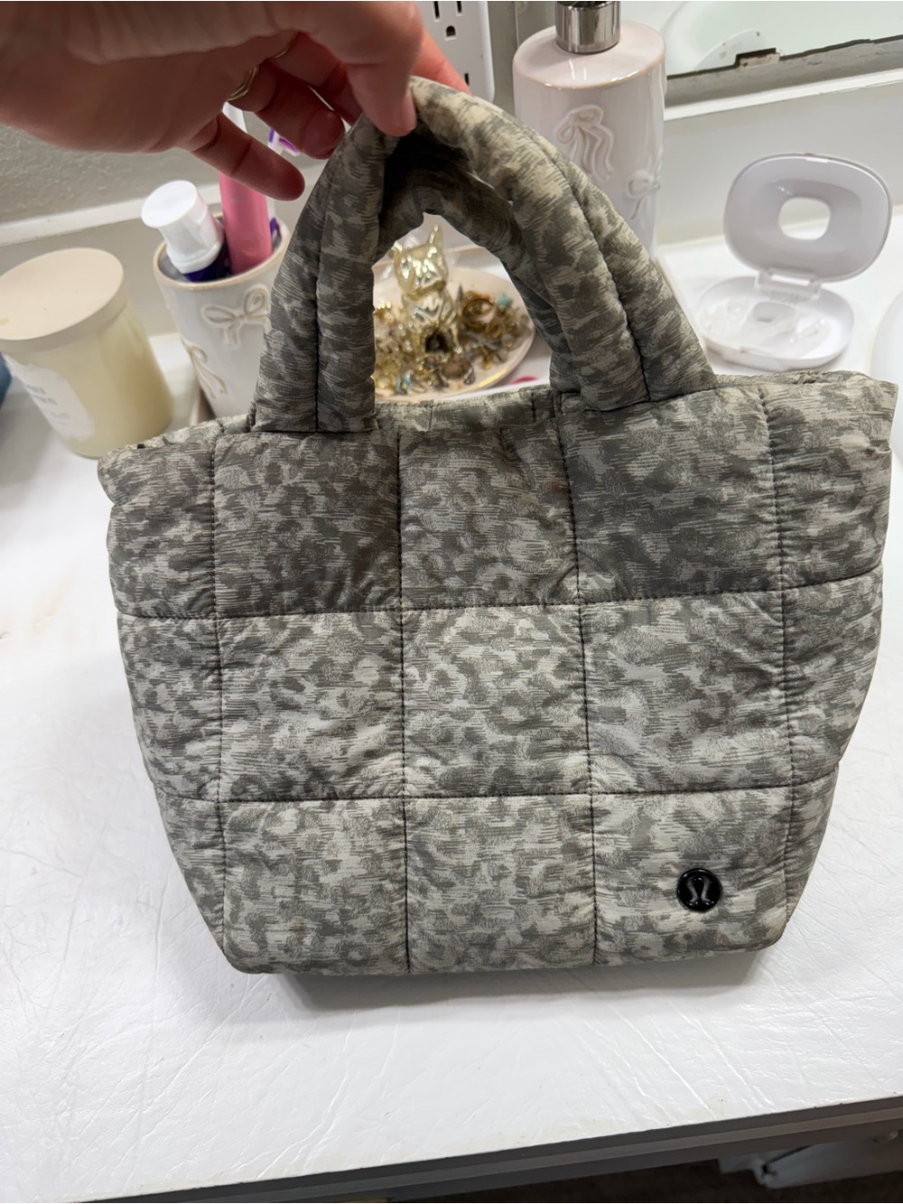 lululemon athletica Quilted Mini Tote in Grey Camo Print